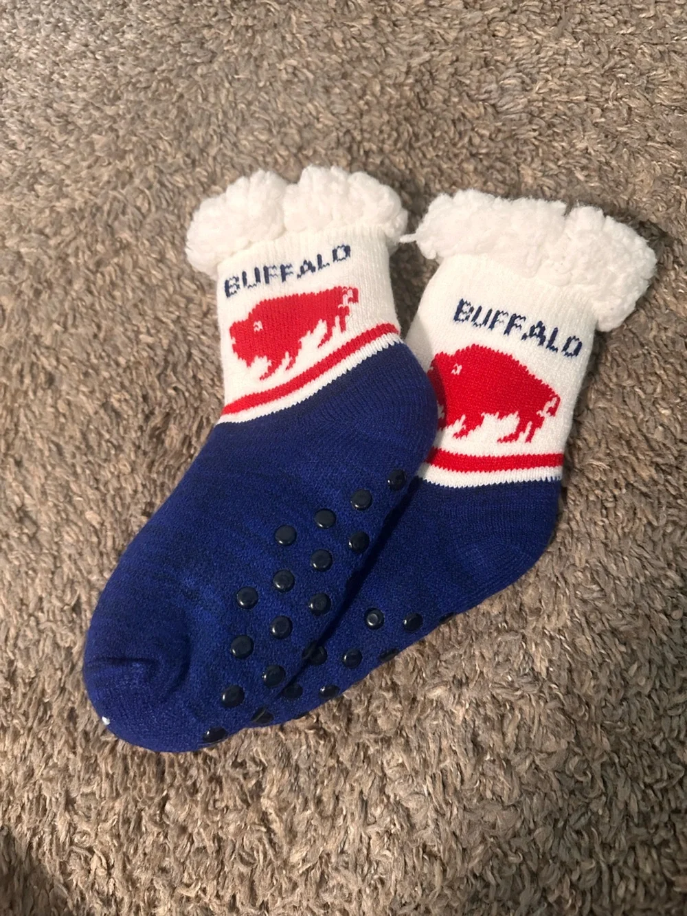 Buffalo Bills fuzzy socks
